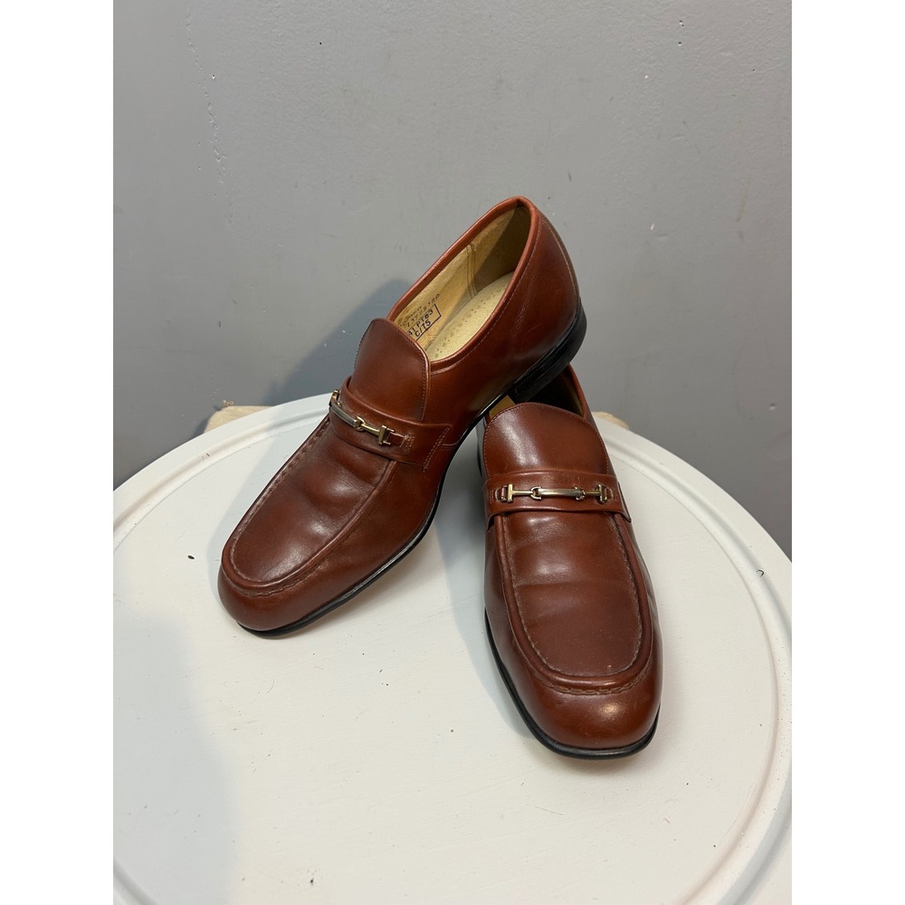 Iron Age Loafers Mens 9.5 Brown Leather Bit Safety Shoes ANSI Z41 PT83 Bostonian